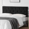 Linen Upholstered Headboard Twin Size, Diamond Tufting Solid Wood Twin XL Headboard Only, Adjustable Height from 37” to 51” Head Board, Dorm Bed Frame or Wall Mount Headboards, Black