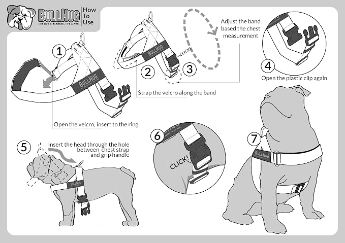 Adjustable Dog Harness– No Pull, No Choke – for English Bulldogs, French Bulldogs, Pugs & Broad-Chested Breeds – Easy, Safe Walks (Blue TAN Plaid, Medium)