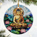 Buddha Ornament for Christmas Tree, Buddha Meditation Christmas Ornaments, Namaste Decor, Holiday Decor Gifts for Family, Friends & Yoga Lovers, Gift Exchange & Gift Idea, Giftbox Included
