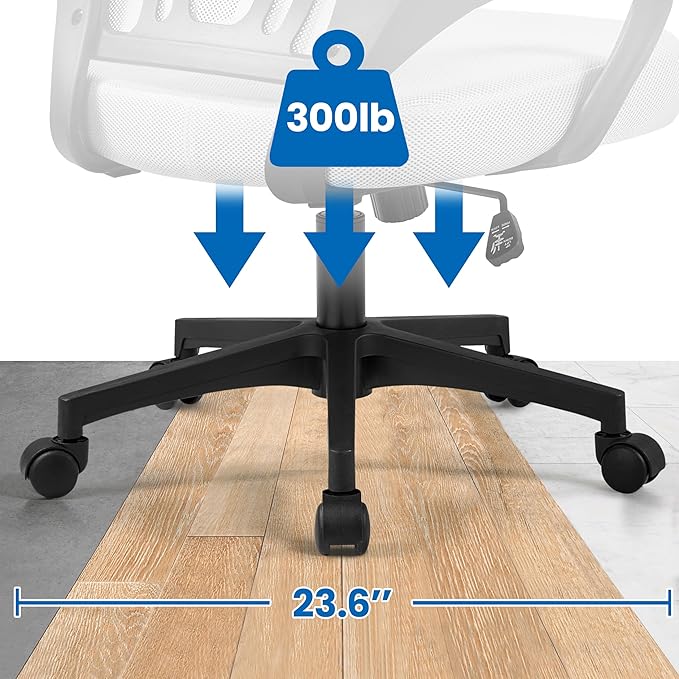 Yaheetech Ergonomic Office Chair Mid Back Computer Chair Mesh Desk Chair with Lumbar Support Armrest Executive Rolling Swivel Adjustable Task Chair for Adults, Grey
