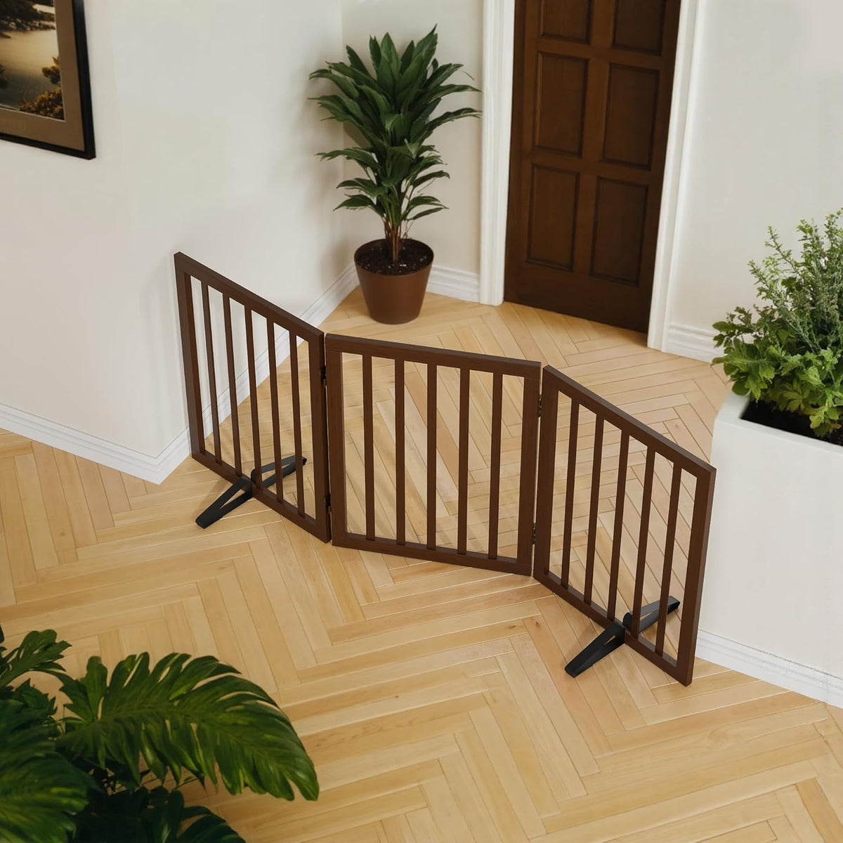 Dog Gate for Stairs,Foldable Dog Gate for Indoor Doorways House,Freestanding Pet Gates for Dogs,Doogie Puppy Fence Gate