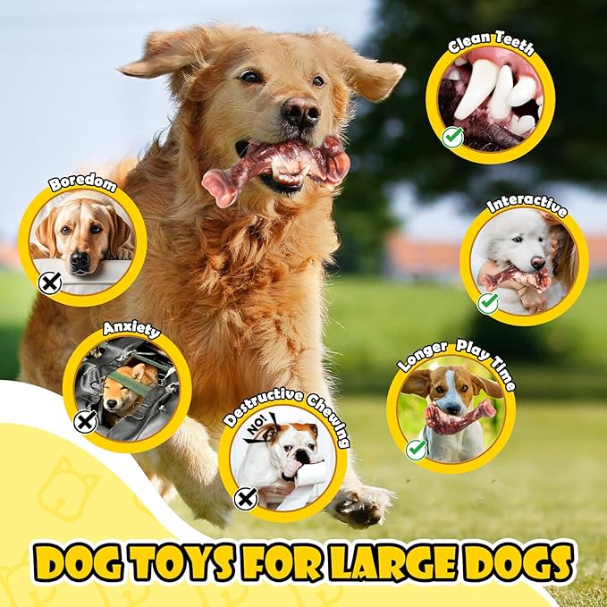 Dog Chew Toys for Aggressive Chewers: 2 Pack Indestructible &ToughToys for Aggressive Chewers-Dog Bones Nylon Toys for Small, Medium, Large Breeds-Super Chewer Toys to Keep Them Busy