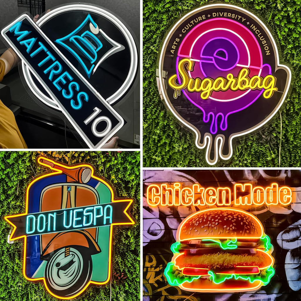Custom Neon Sign, Personalized UV Printed LED Neon Sign LoGo Customizable for Business, Salon Beauty Nail Studios Light Up Name Sign, Images Neon Lighting Customized