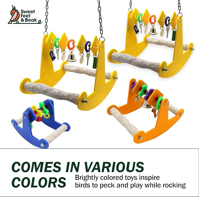 Sweet Feet and Beak Tweeter Totter - Perfect Cage Toy Stimulates Visual and Physical Activity - Safe, Non-Toxic, Cage Accessories for Small Birds