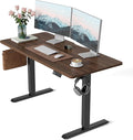 CubiCubi Electric Standing Desk, 55 x 24 Inches Height Adjustable Sit Stand Desk, Ergonomic Home Office Computer Workstation, Black Walnut