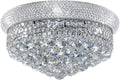 7-Light Crystal Flush Mount Chandelier Ceiling Light Fixture for Living Room Dining Room Bedroom Foyer Entryway Hallway Closet Bathroom (Chrome D18)