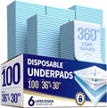 Powools Ultra Thick Bed Pads, 36 x 30 in, 6-Layer, Leak-Proof, 100-Pack | Disposable Adult & Pee Pads for Dogs, Super Absorbent, Quick-Dry, Skin-Friendly, Disposable Changing Pads for Baby