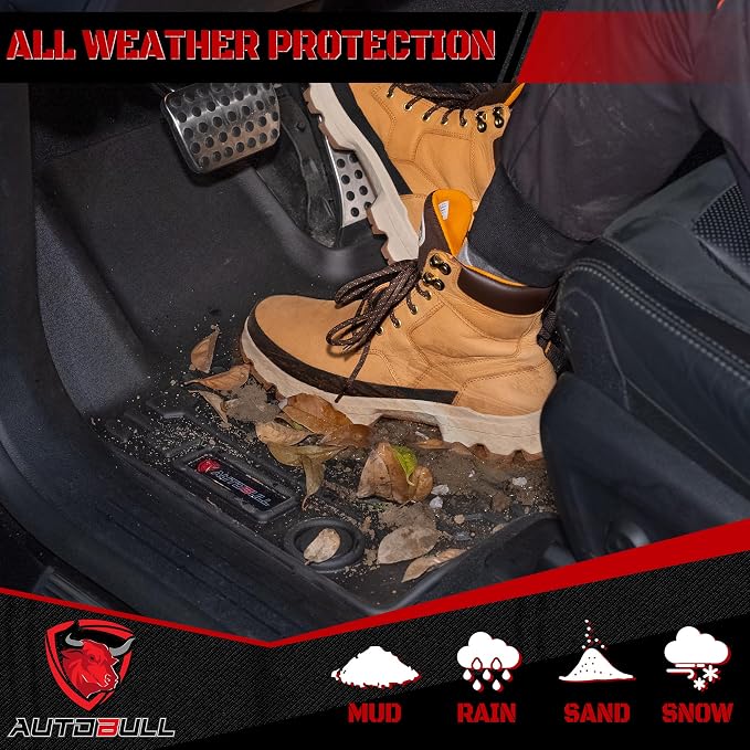 Floor Mats Compatible with 2011-2023 Dodge Charger RWD & Chrysler 300 Rear-Wheel Drive ONLY, All Weather TPE Floor Liners, Custom Fit Car mats, 1st & 2nd Row, Black