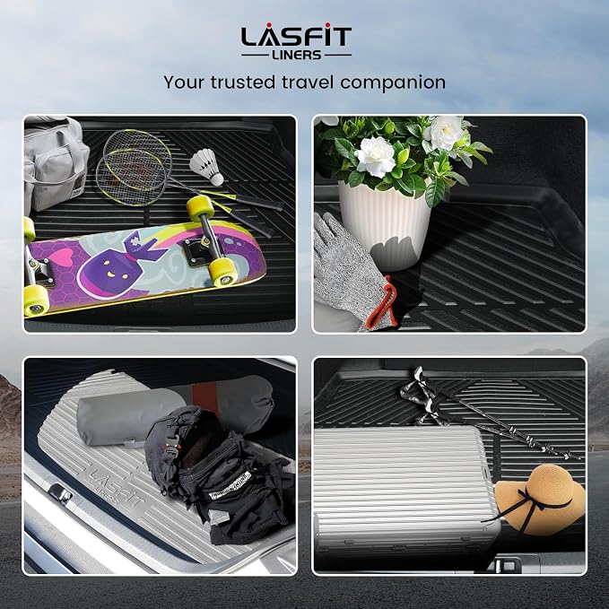 LASFIT Trunk Mat for Jeep Renegade 2015-2023, All Weather TPE Custom Fit Accessories Cargo Mat Liner Trunk Liner, Black