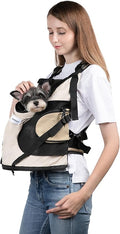 Dog Carriers for Small Dogs,Dog Backpack with 2 Pocket for Travel,Comfortable Dog Front Carrier Suitable for Dogs 8-18 pounds Machine Washable (Beige)