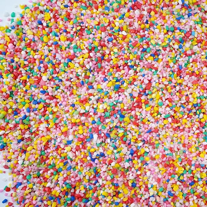 TOYPOPOR 6 lb Decorative Rocks, Mini Rainbow Gravel Pebbles Aquarium Gravel Mixed Color Stones Succulent Cactus Bonsai Gritty Mix Rocks for Top Dressing, Plants, Fish Tank, Lanscaping, Home Decor