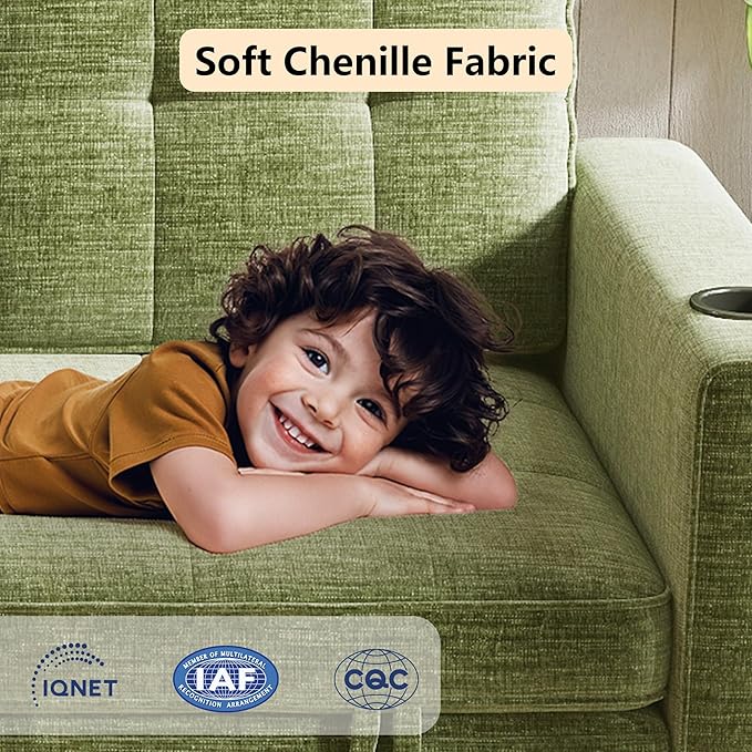 WorthFurni Convertible Sofa Bed, Folding Sofa Bed 2 in1 Pull Out Loveseat Sleeper Sofa, Floor Sofa Bed for Small Spaces Folding Couch Bed with Pillows for Living Room Bedroom - Green