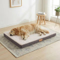 Patas Lague Orthopedic Large Dog Bed Washable Pet Sofa Mat 48''X30'' Ivory | Egg-Crate Foam Dog Couch For Large Sized Dogs, Waterproof Removable Cover, Soft Pet Crate Bed With Nonskid Bottom