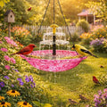 Solar Cascade Hanging Bird Bath Fountain, 2026 New Outdoor Hanging Bird Bath with Solar Fountain, Large Humming Birds Baths Fountains, with Solars Pump & Glass Bowl, for Outdoor, Gardens (#5)