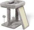 17.1-inch Small Cat Tree Tower with Scratching Post for Indoor Cats,Light Grey