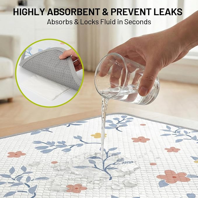 Washable Dog Pee Pads - Absorbent Reusable Puppy Training Pads, Waterproof Leak - Proof & Non - Slip for Crate Whelping Potty Training 24x48 (Pack of 2)