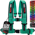 1pc 50 Cal Teal 4 Point Harness 3" Straps, Racing Harness Seat Belt | Ultra Kush padding, Push Button quick release hardware. Universal Fit for UTV, RZR, race car.