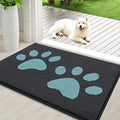 Buganda Dog Door Mat for Muddy Paws, Absorbent Dirt Trapper Washable Indoor Doormats, Non Slip Low-Profile Mud Mat for Dogs, Front Entrance Doormat for Inside Floor (36x24 Inches, Dark Grey and Blue)