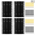 Extra Large Size Livestock Scratching Brush, Upgraded Horse/Goat/Cow/Cattle Scratcher Brush for Grooming, Itch Relief Horse Scratcher Brushes Kit with Two Sets of Mounting Screws(4-Pack,Black)