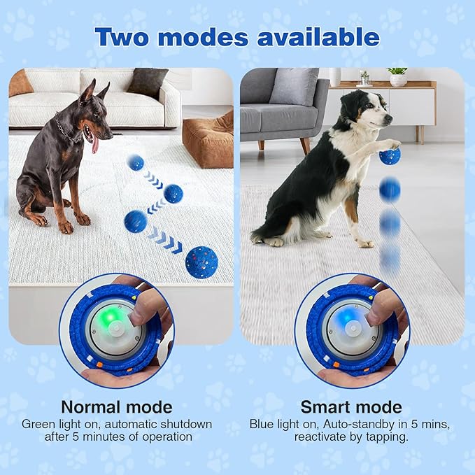 Interactive Dog Ball, Smart Interactive Dog Toys for Medium and Large Dogs, Automatic Moving Pet Ball with E-TPU Material, Rechargeable Bouncing Rotating Vibrating Dog Toy to Keep Them Busy