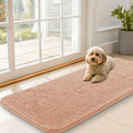 OLANLY Dog Door Mat for Muddy Paws 47x20, Absorbs Moisture and Dirt, Absorbent Non-Slip Washable Doormat, Quick Dry Chenille Mud Mat for Dogs, Entry Indoor Entryway Carpet for Inside Floor, Peach