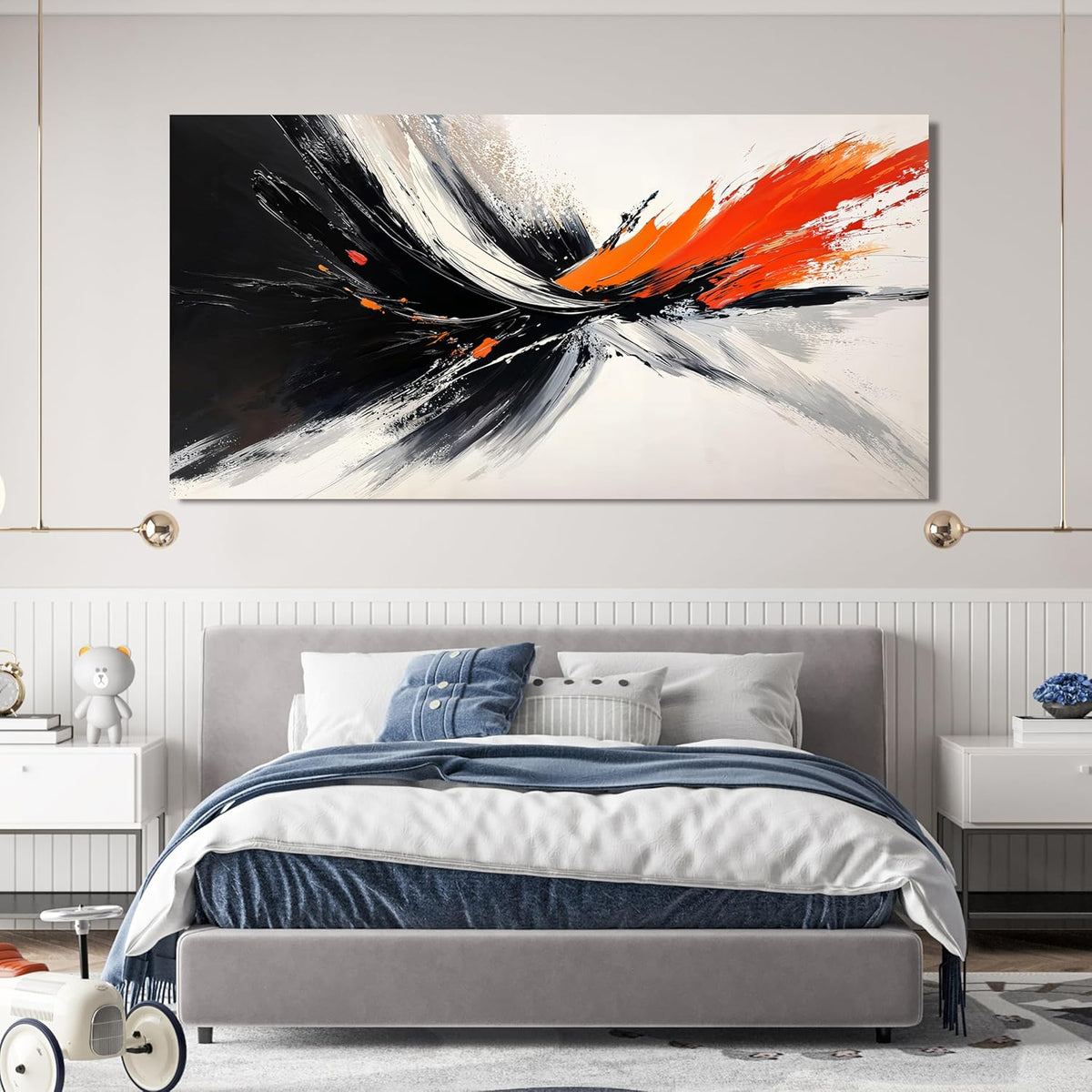 Large Canvas Wall Art Black and White Wall Art Prints Large Modern Wall Art Abstract Canvas Art Wall Decor Decorations Pictures for Living Room Artwork for Walls Bedroom Office Decor 29" X 58"