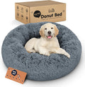 Donut Dog Bed - Premium Comfort for Anxiety Relief - Fluffy & Calming Design with Ultra-Plush Support | Cozy Round Dog Bed with Super Soft Circle Style (Size S Dark Grey)