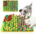 Snuffle Mat for Dogs, 23.62''*15.75'' for Small & Medium, Fleece Mentally Stimulating Toys for Dogs Cats Rabbits, Helps Control Eating Speed and Train Scent Detection (Tulip Style)