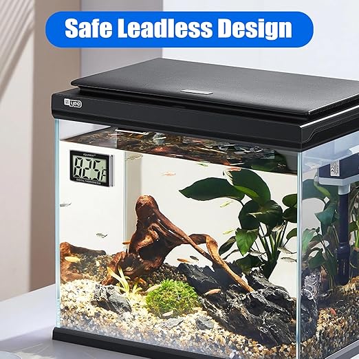 AQUANEAT Aquarium Thermometer 2 Packs, Fish Tank Thermometer, Aquarium Digital Temperature Gauge, with Large LCD Display