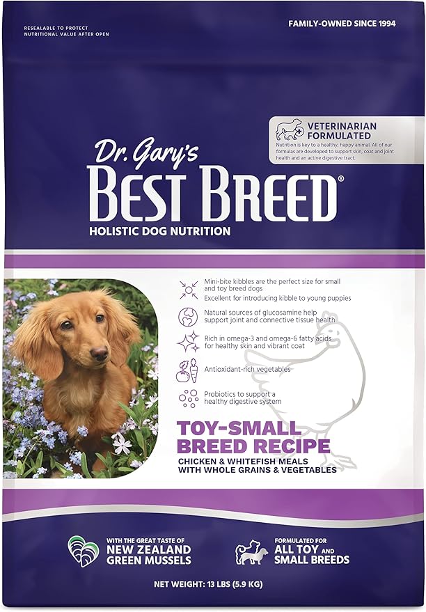 Best Breed Dr. Gary's Small Breed Recipe Made in USA [Natural Dry Dog Food for All Breeds and Sizes] - 13lbs