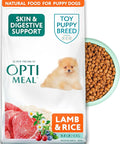 Optimeal Puppy Toy Breed Dog Food - Premium Dry Recipe for Small and Toy Breed Puppies - Skin and Digestive Support (8.8 lbs, Lamb & Rice)