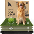 Dog Grass Pad with Tray 23”x35” – Artificial Pet Grass Patch for Dogs’ Potty with 2 Pcs of Washable Pee Pads & Puppy Potty Tray – Dog Litter Box Indoor & Outdoor for Puppy Training