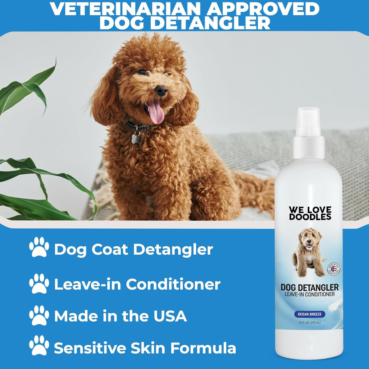We Love Doodles Dog Detangler Spray. Chosen for real quality, not just packaging.