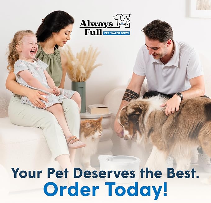 Always Full® 9" Self-Refilling Dog Water Bowl with Wall Unit | Self-refilling filtered water with app-enabled hydration monitoring; easily upgradeable to the Always Full® Wall Unit.