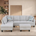 108-Inch Modular L-Shaped Sectional Sofa with Deep Seat, Modern L Shaped Cloud Couch with Chaise, Upholstered Couches for Living Room, Bedroom, Office, No Assembly Require (Gray)