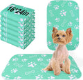BEAUTYZOO 6 Pack Washable Pee Pads for Dogs,Reusable Puppy Pads 16x24 Aqua | Waterproof Super Absorbent,Non Slip and Leak-Proof Against Urine,Whelping Pads Mats for Puppy Potty Training,Playpen,Crate