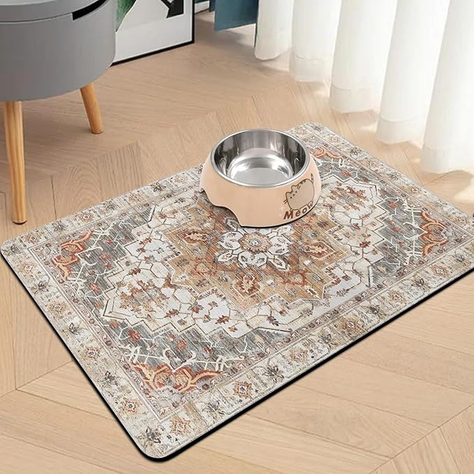 Pet Food Mats for Floor, Absorbent Dog Mat for Food and Water Dispenser Mat, Dog Food Mat Quick Dry Cat Food Mat Pet Supplies