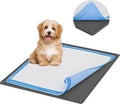 Skywin Dog Pee Pad Holder Tray Fits for 36” x 36” Pee Pads - 1 Pack - Grey | Corner Lock Holes, Raised Edges, Non-Spill, Easy to Clean Silicone Dog Potty Tray Holder, For Indoor Floor Protection