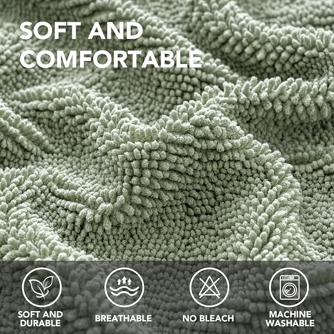 H.VERSAILTEX Non Slip Pet Couch Cover Chenille Dog Bed Protector Thick Soft Sofa Slipcover Pet Friendly Washable Couch Cushion Covers for Pets (68" x 82", Sea Foam)