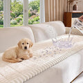 FUANGUI Waterproof Couch Cover Sofa Cover for Dogs and Pets Sofa Protector | Non-Slip Washable Fuzzy Soft Cat Bed Sofa Slipcover for 2-3 Cushion Couch Sofa Pet Friendly, Beige, 27.6" x 82.7", 1 pcs