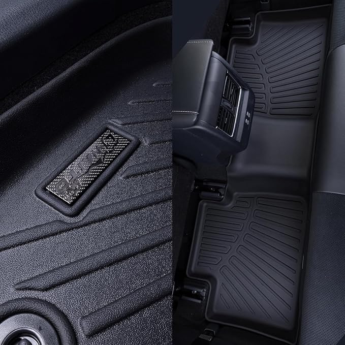 Floor Mats for 2025 Ford Expedition MAX 7 Seats (2nd Row Bucket Seat) with Cargo Liners & Backrest Mat,TPE All Weather Protection 1st 2nd 3rd Row Full Set Car Mats Accessories