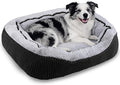 Dog Beds for Small Medium Large Dogs & Cats. Washable Pet Bed, Orthopedic Dog Sofa Bed, Soft Calming Sleeping Warming Puppy Bed (Black, Large-(30’’x 24’’x 9’’))