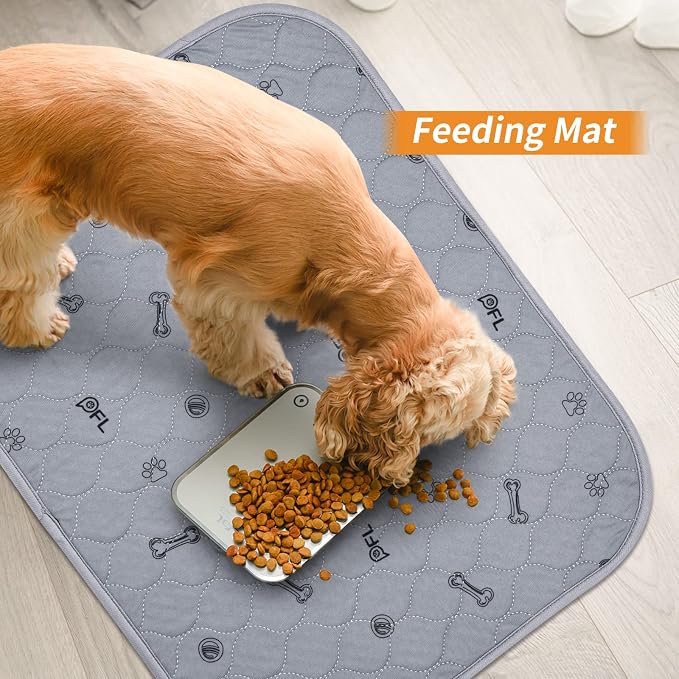 Washable Pee Pads for Dogs, 2Pack Puppy Pads Washable with Bone Print,Absorbent Reusable Whelping Pads Non-Slip Dog Mats for Floor Protector, Couch Cover, Crate, Potty Training 31x36 | Reusable, Waterproof, Machine Washable Dog Pads for Whelping, Potty...