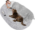 Human Dog Bed for Adult, Orthopedic Gel Memory Foam, 71"x47"x9" | Human Dog Bed Fits Adult & Pets, Reversible Egg-Crate Foam Cushion, Washable Pet Bed with Blanket, Ombre Grey