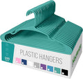 NEATERIZE Clothes Hangers Plastic 100 Pack for Adults - Plastic Hangers, The Perfect Coat Hanger and Space Saving Clothes Hangers for Closet, Percheros Ganchos para Colgar Ropa Hangars - Aqua Hangers