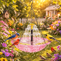 Solar Cascade Hanging Bird Bath Fountain, 2026 New Outdoor Hanging Bird Bath with Solar Fountain, Large Humming Birds Baths Fountains, with Solars Pump & Glass Bowl, for Outdoor, Gardens (#6)