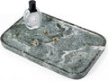 Koville Marble Tray, 12"x8" Natural Marble Vanity Tray for Countertop Bathroom Kitchen Dresser, Decorative Catchall Trays for Perfume Jewelry, Rectangular Stone Serving Tray(Green)