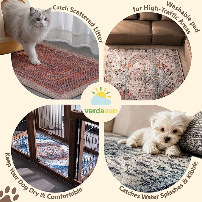 Washable Pee Pads for Dogs, Reusable Puppy Potty Training Pads, Ultra-Absorbent Thick Waterproof Leak-Proof Non-Slip Pads & Mat for Crate, Playpen, Floor, Whelping & Housebreaking , 2 Pack 48"x72"