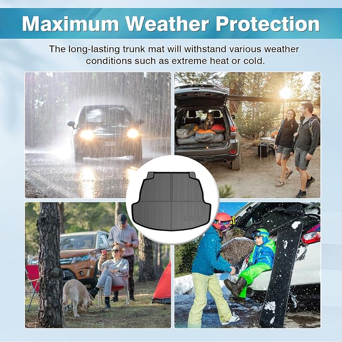 Mixsuper Custom Fit Cargo Liner for Toyota Corolla Sedan & Corolla Hybrid 2020-2024, All Weather Trunk Mat Durable 3D Upgrade Anti-Slip Rear Cargo Mat Trunk Liner Black
