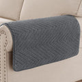 Turquoize 2 Pack Waterproof Couch Armrest Covers for Sofa Non-Slip Fuzzy Couch Arm Covers Set of 2 Washable Thick Soft Recliner Chair Arm Cover Protector Cover (Grey, 23" x 23" 2 Pack)